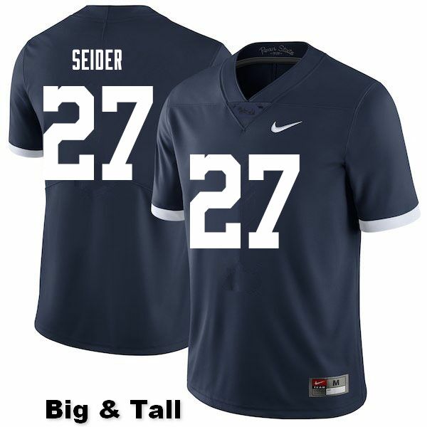 NCAA Nike Men's Penn State Nittany Lions Jaden Seider #27 College Football Authentic Throwback Big & Tall Navy Stitched Jersey LOB0698JS